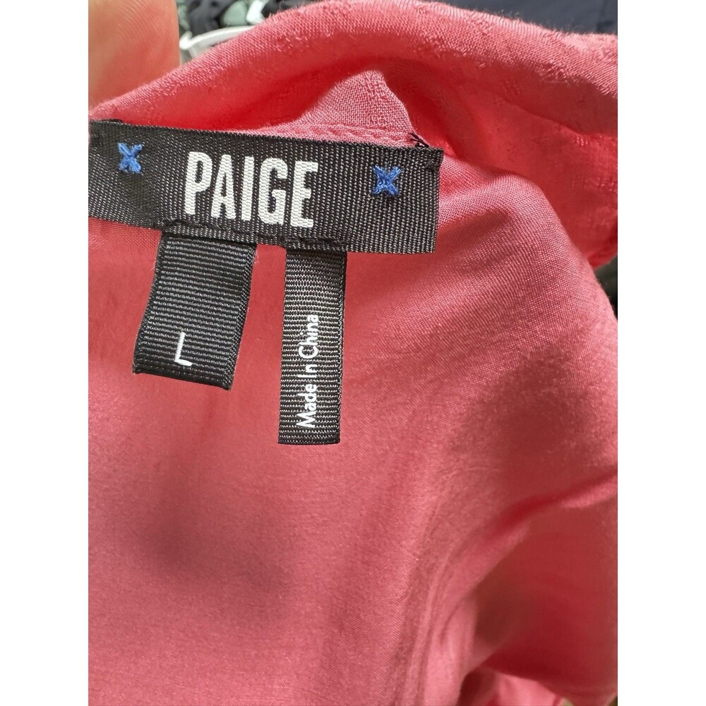PAIGE Womens Dress Large Paradis Tiered Ruffle Mini- Raspberry - Picture 7 of 7